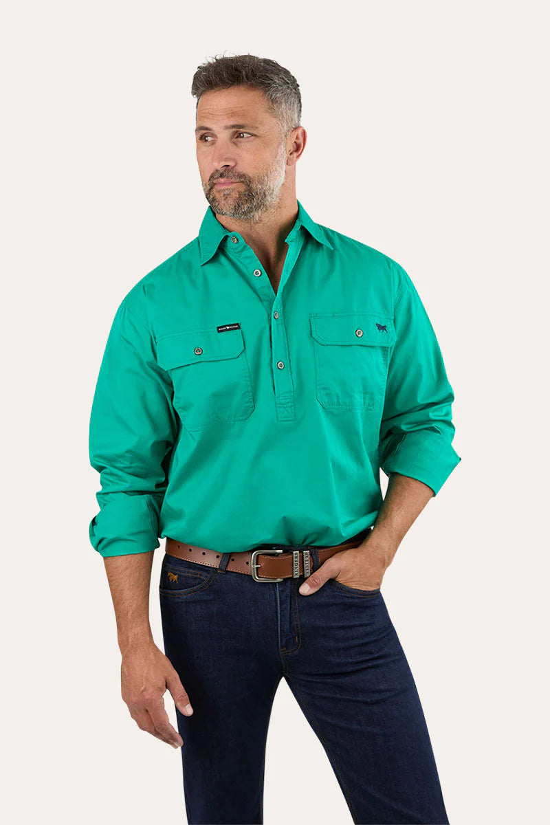 KING RIVER HALF BUTTON LS SHIRT