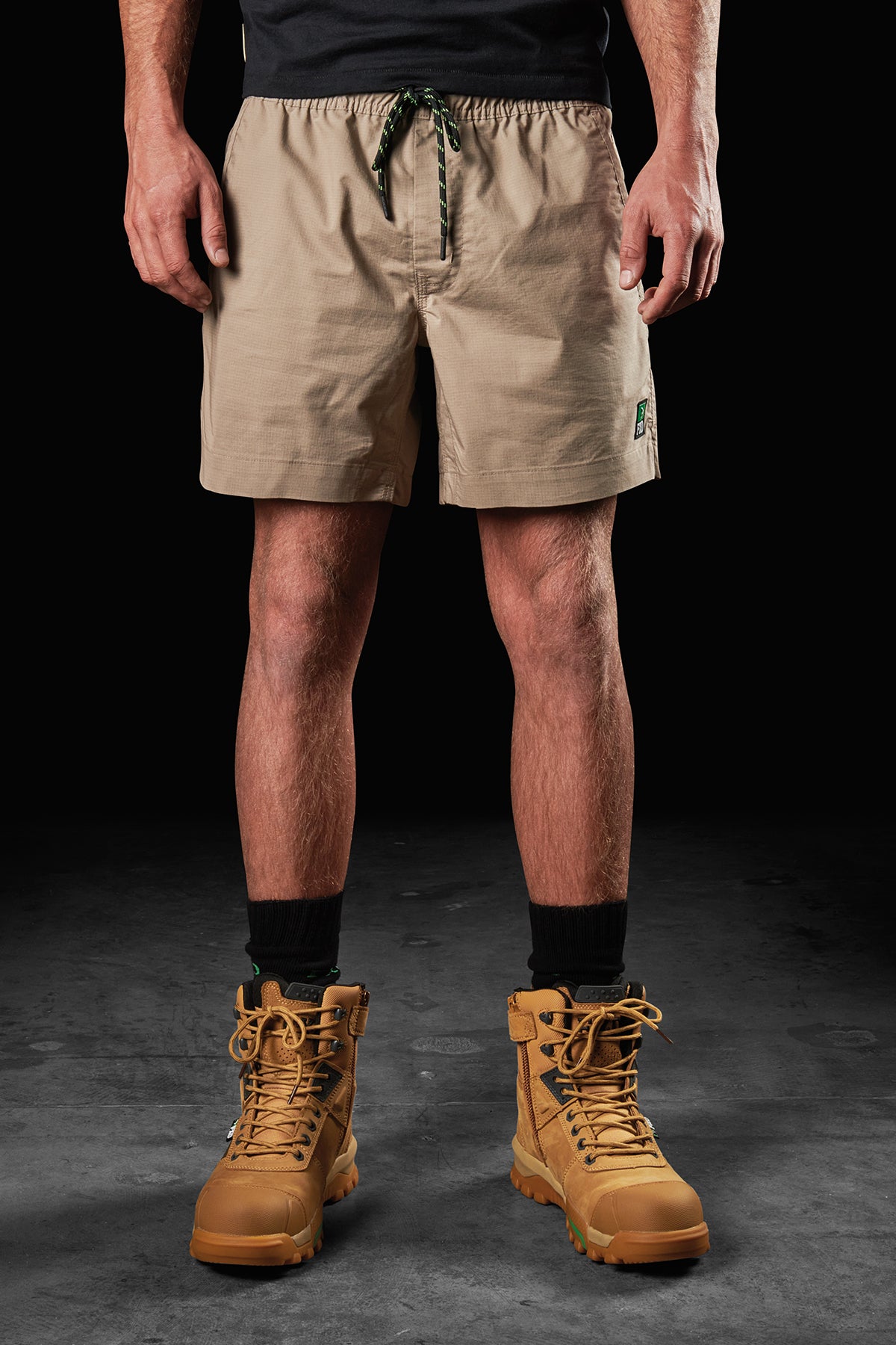 ELASTIC WAIST WORK SHORT