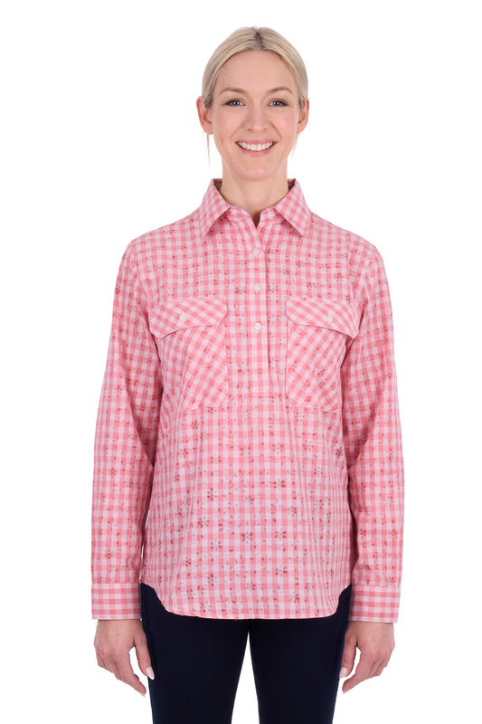 RAQUEL 1/2 PLACKET LS SHIRT
