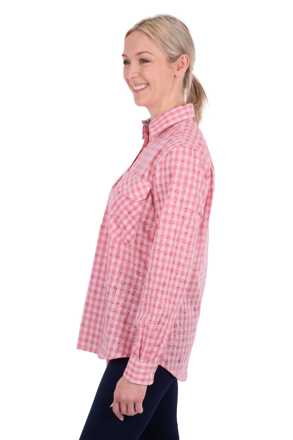 RAQUEL 1/2 PLACKET LS SHIRT