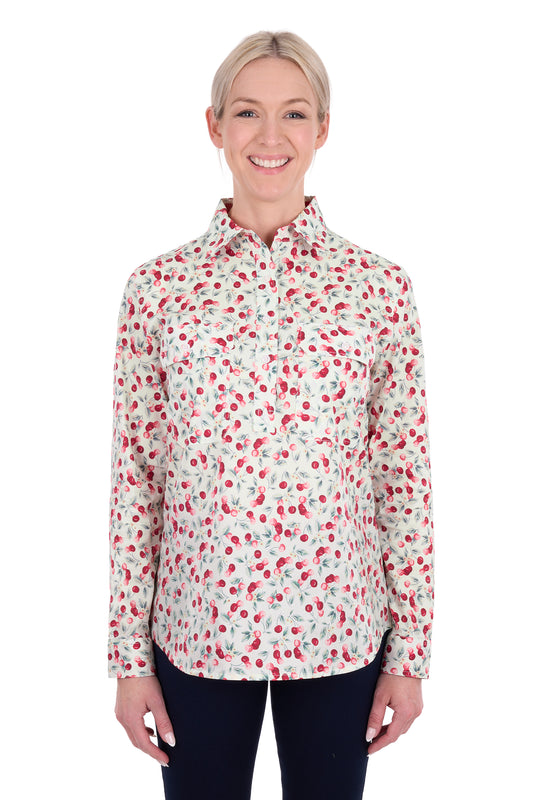 CLAIR 1/2 PLACKET LS SHIRT