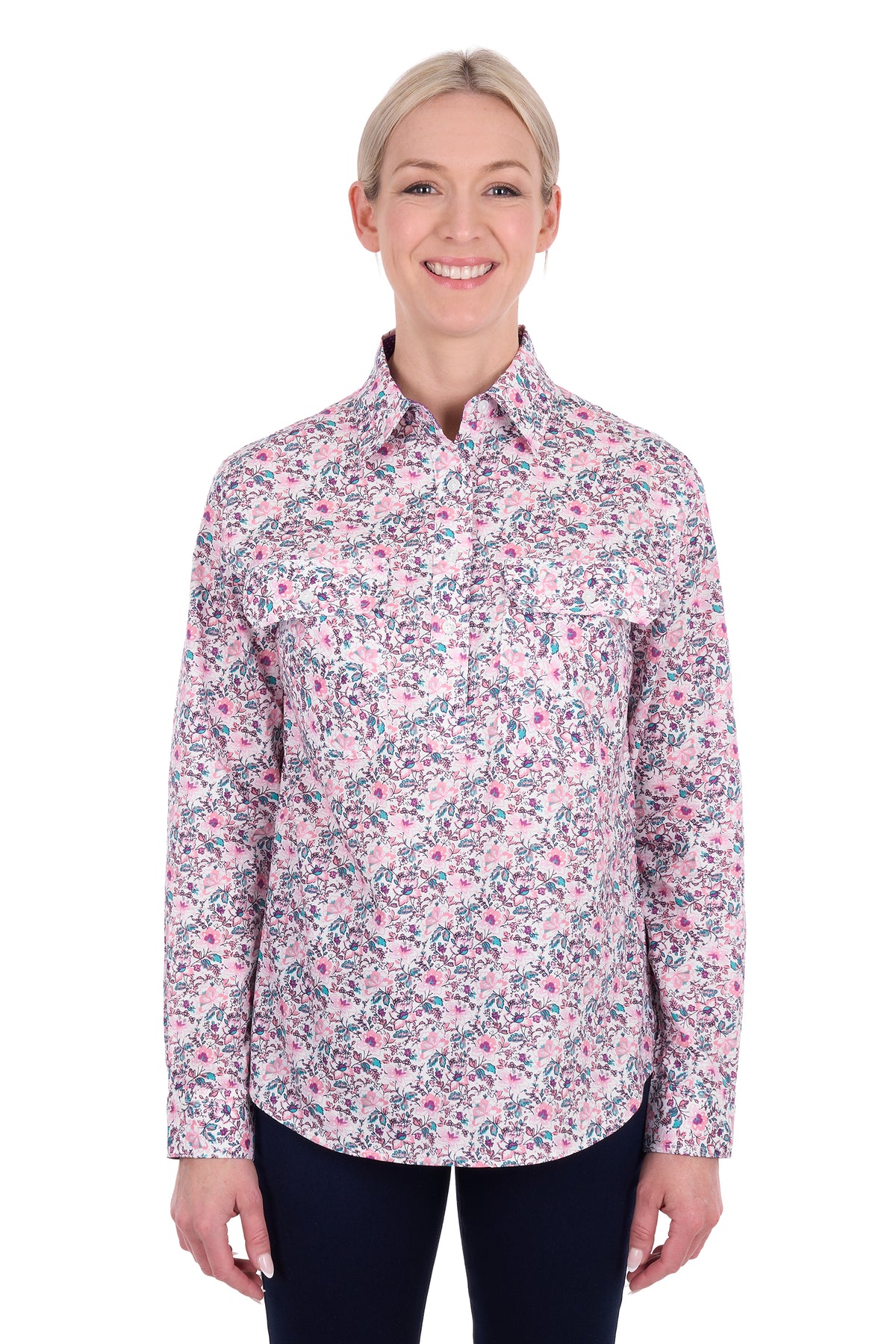 JOYCE 1/2 PLACKET LS SHIRT
