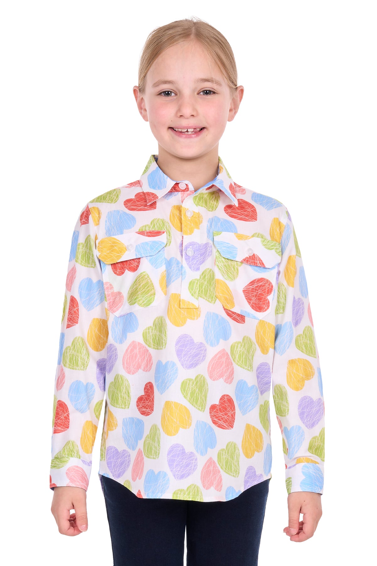 POLLY 1/2 PLACKET LS SHIRT