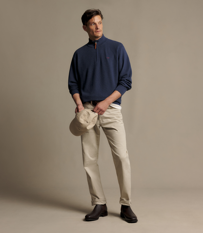 WARNER POPCORN QTR ZIP KNIT