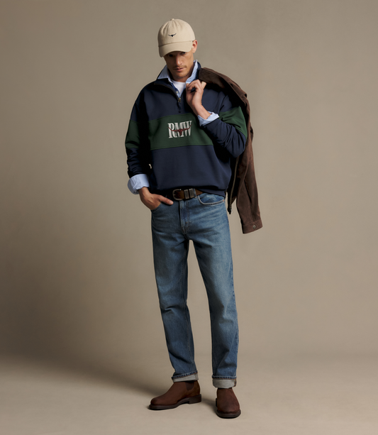 HERITAGE PANEL 1/4 ZIP SWEATSHIRT