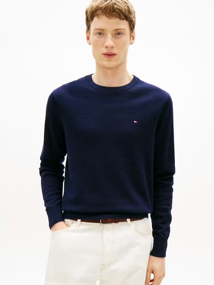PIMA CASHMERE ORGANIC COTTON CREW NECK SWEATER