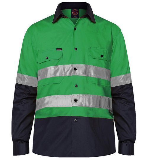 RITEMATE BLUE/NAVY HI-VIS WORK SHIRT