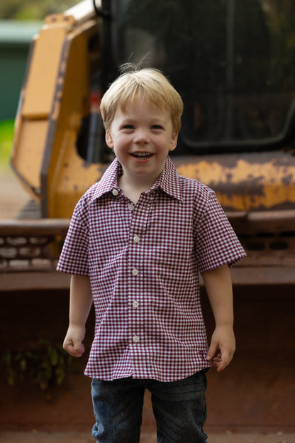 CHILDRENS SS GINGHAM SHIRT