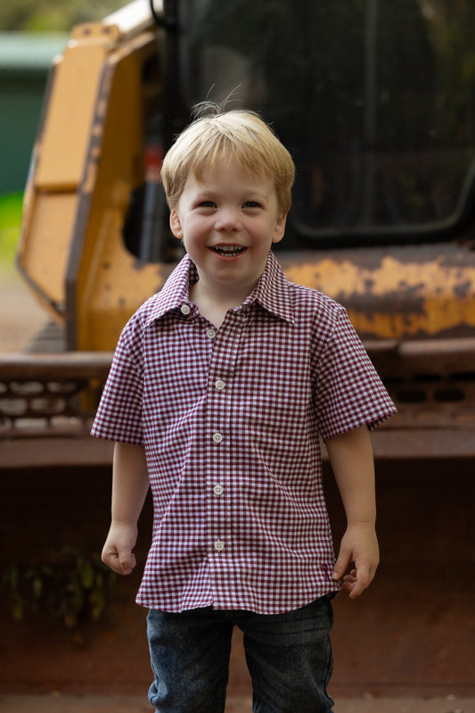 CHILDRENS SS GINGHAM SHIRT