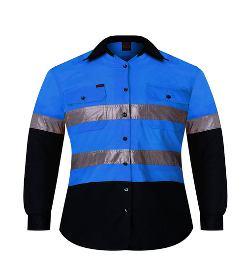 RITEMATE BLUE/NAVY LS SHIRT W/TAPE