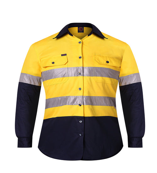 RITEMATE YELLOW/NAVY HI-VIS WORK SHIRT