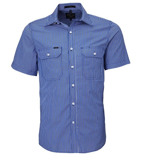 RITEMATE ROYAL/WHITE STRIPE SS DP SHIRT