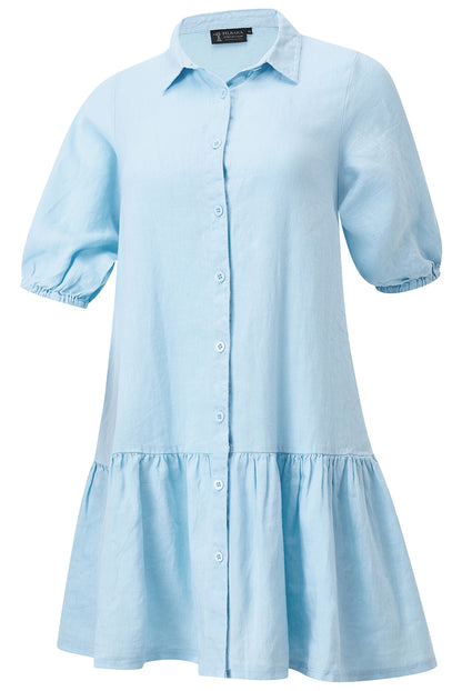 MONICA LINEN 3/4 SLEEVE DRESS