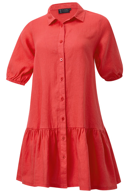 MONICA LINEN 3/4 SLEEVE DRESS