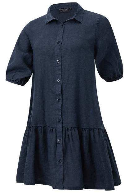 MONICA LINEN 3/4 SLEEVE DRESS
