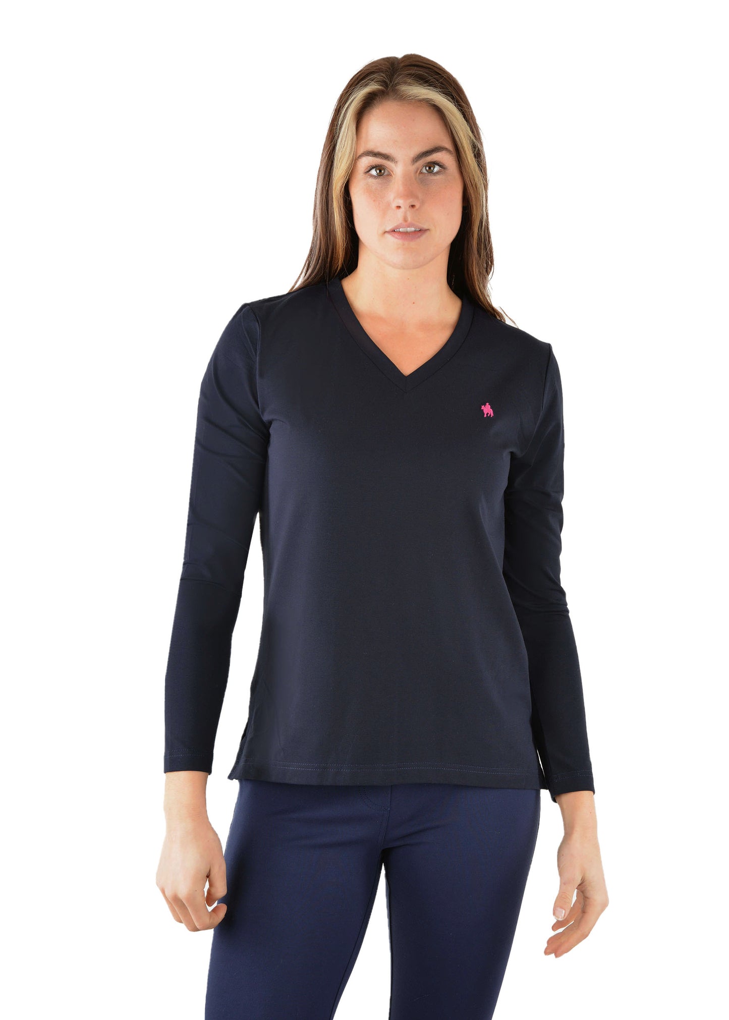 CLASSIC V NECK LS T-SHIRT
