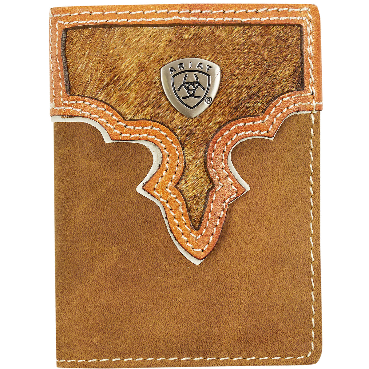 ARIAT TRI-FOLD WALLET - TWO TONED HAIR ON