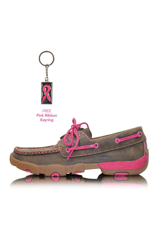 PINK RIBBON MOCS LACE UP