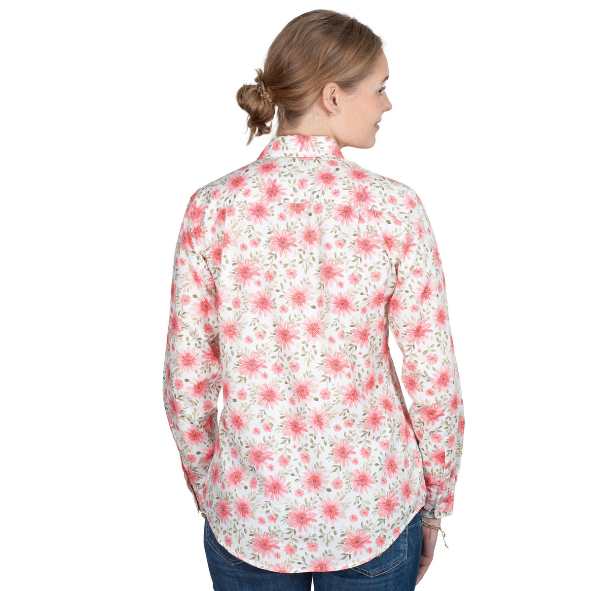 GEORGIE HALF BUTTON PRINT WORK SHIRT